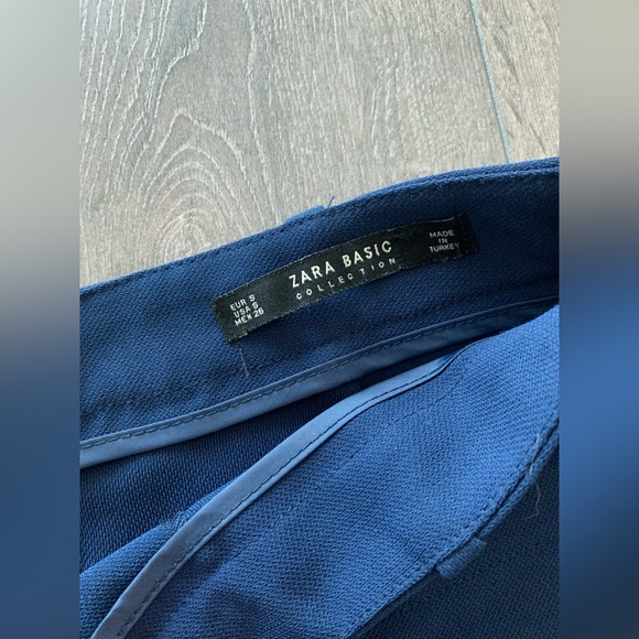 Zara high waist rise small skirt midi length Navy summer - Picture 4 of 5